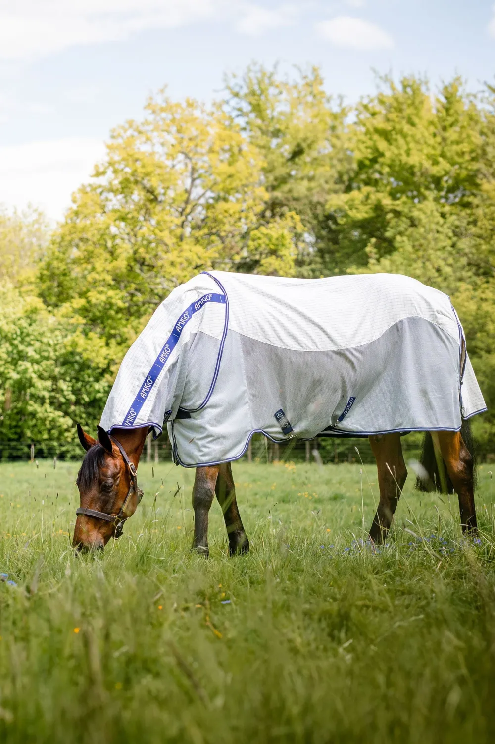 Horseware Horseware|Flugskydd-Amigo Airflow Plus Flugtäcke Navy/Beige