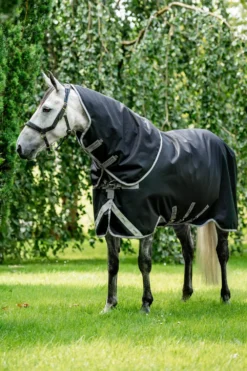 Horseware Hästtäcken & Flughuvor|Horseware-Amigo Regntäcke 1200D Plus 100g Svart/Titan Grey