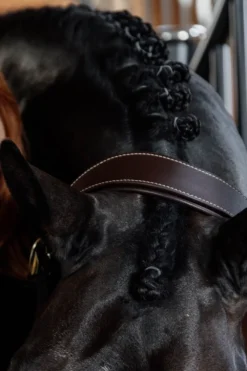 Kentucky Horsewear Kentucky Horsewear-Anatomisk Lädergrimma Nackstycke Brun