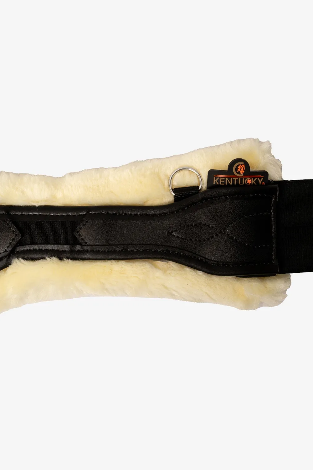 Kentucky Horsewear Sadelgjordar & Tillbehör|Kentucky Horsewear-Anatomisk Stud Magplatta Fårskinn Svart