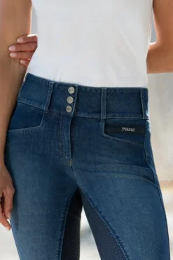 Pikeur Pikeur|Ridbyxor & Tights-Candela Jeans Full Grip Denim Blue