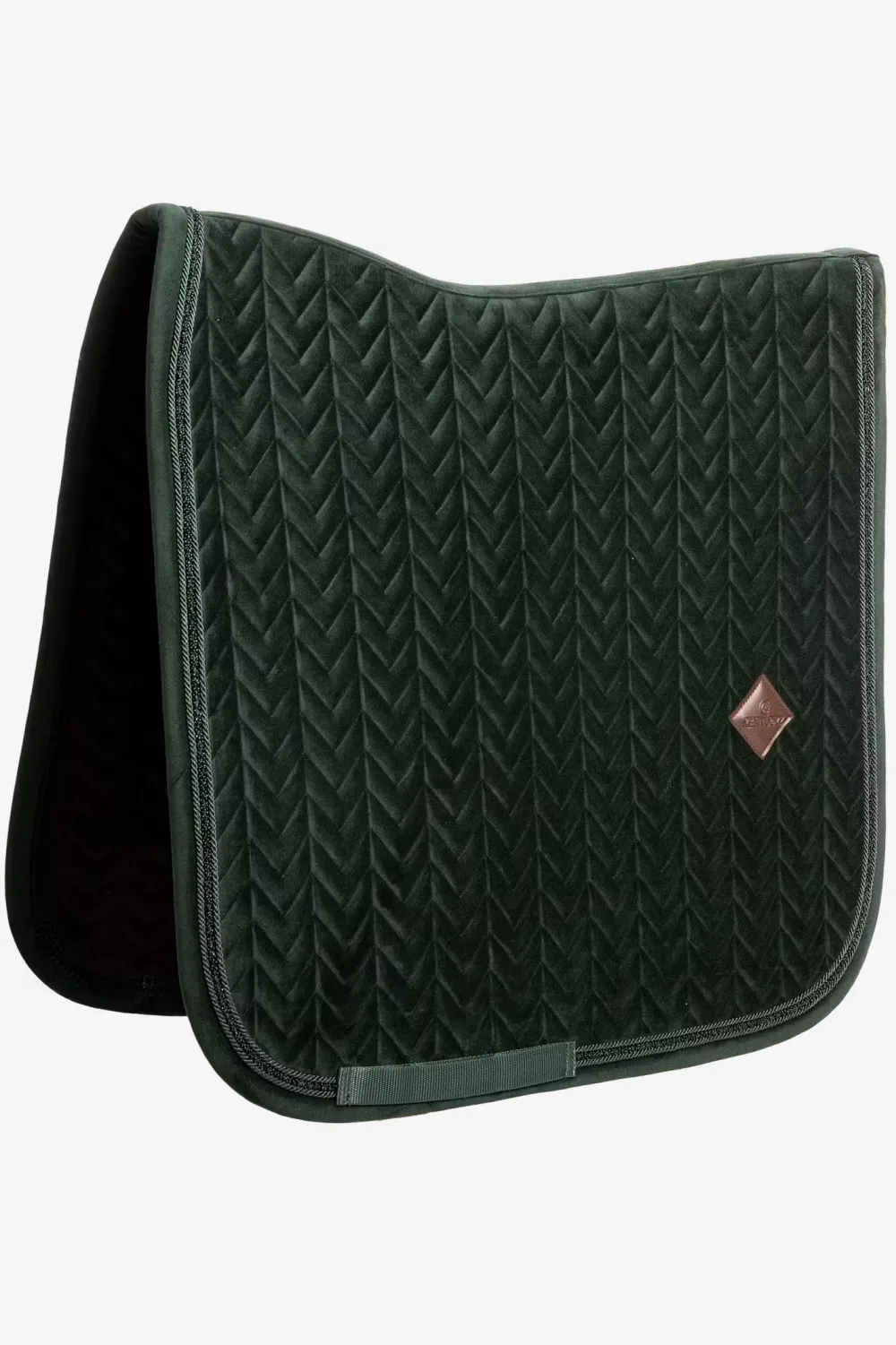 Kentucky Horsewear Kentucky Horsewear|Schabrak & Huvor-Dressyrschabrak Velvet Mini Pearls Pine Green
