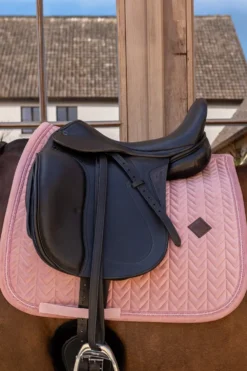 Kentucky Horsewear Kentucky Horsewear|Schabrak & Huvor-Dressyrschabrak Velvet Mini Pearls Old Rose