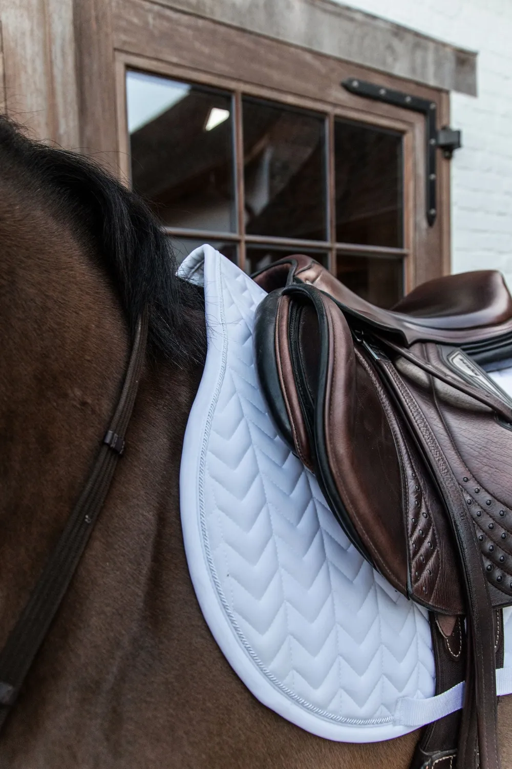 Kentucky Horsewear Schabrak & Huvor-Fiskben Tävlingsschabrak Vit