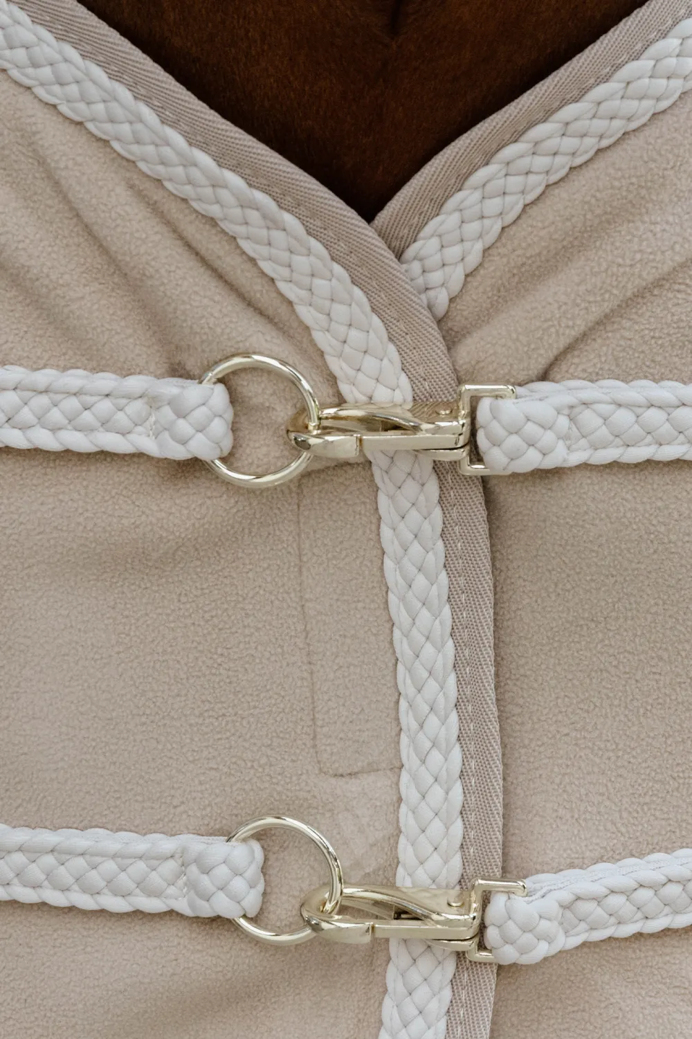Kentucky Horsewear Hästtäcken & Flughuvor|Kentucky Horsewear-Fleecetäcke Plaited Rope Beige