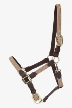 Kentucky Horsewear Kentucky Horsewear|Grimmor & Grimskaft-Flätad Nylon Lädergrimma Beige