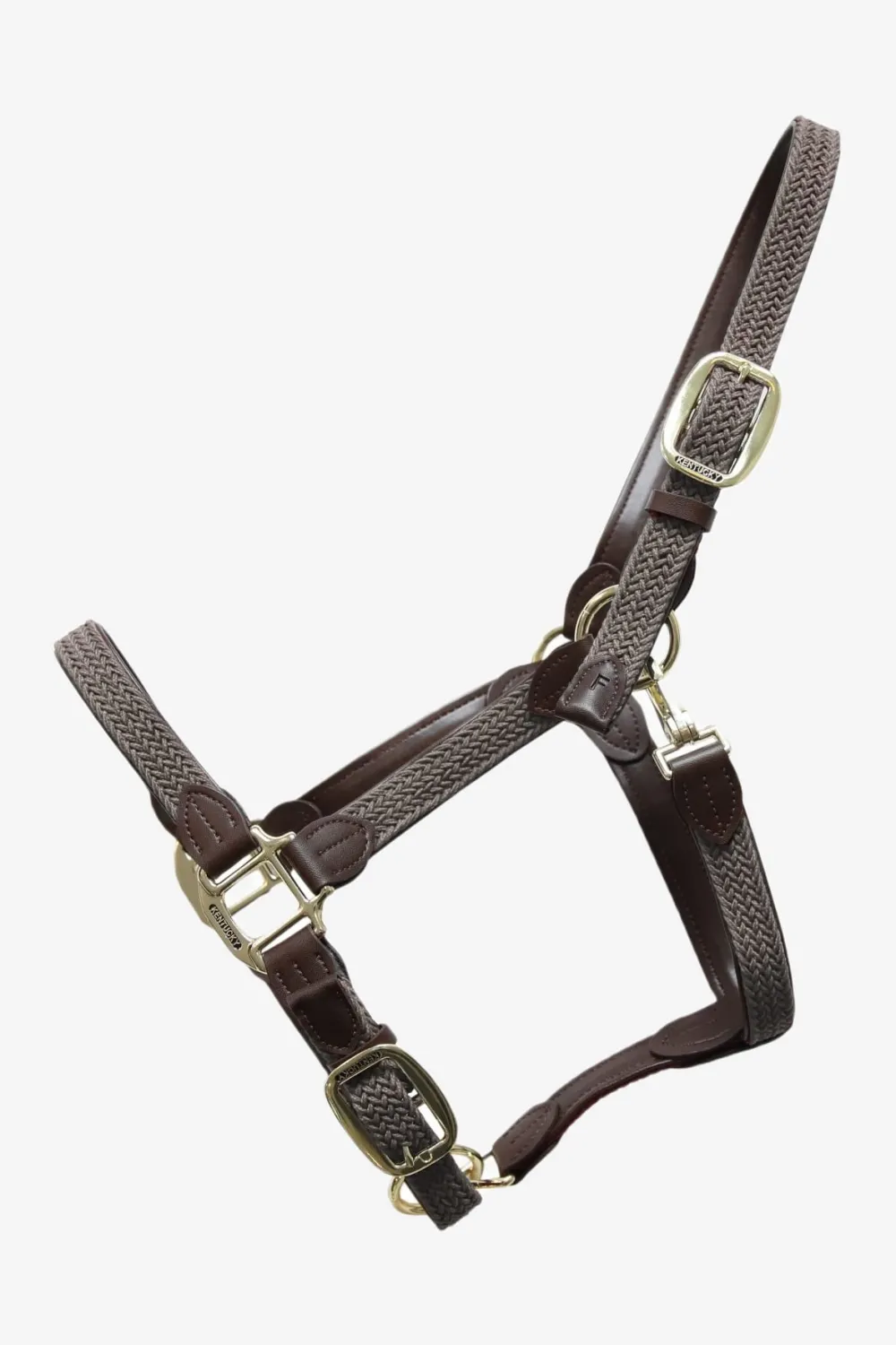 Kentucky Horsewear Grimmor & Grimskaft-Flätad Nylon Lädergrimma Grå