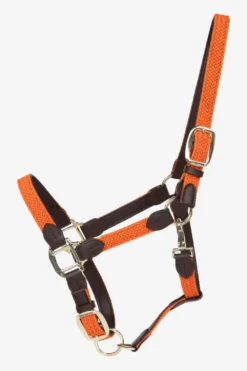 Kentucky Horsewear Kentucky Horsewear|Grimmor & Grimskaft-Flätad Nylon Lädergrimma Orange
