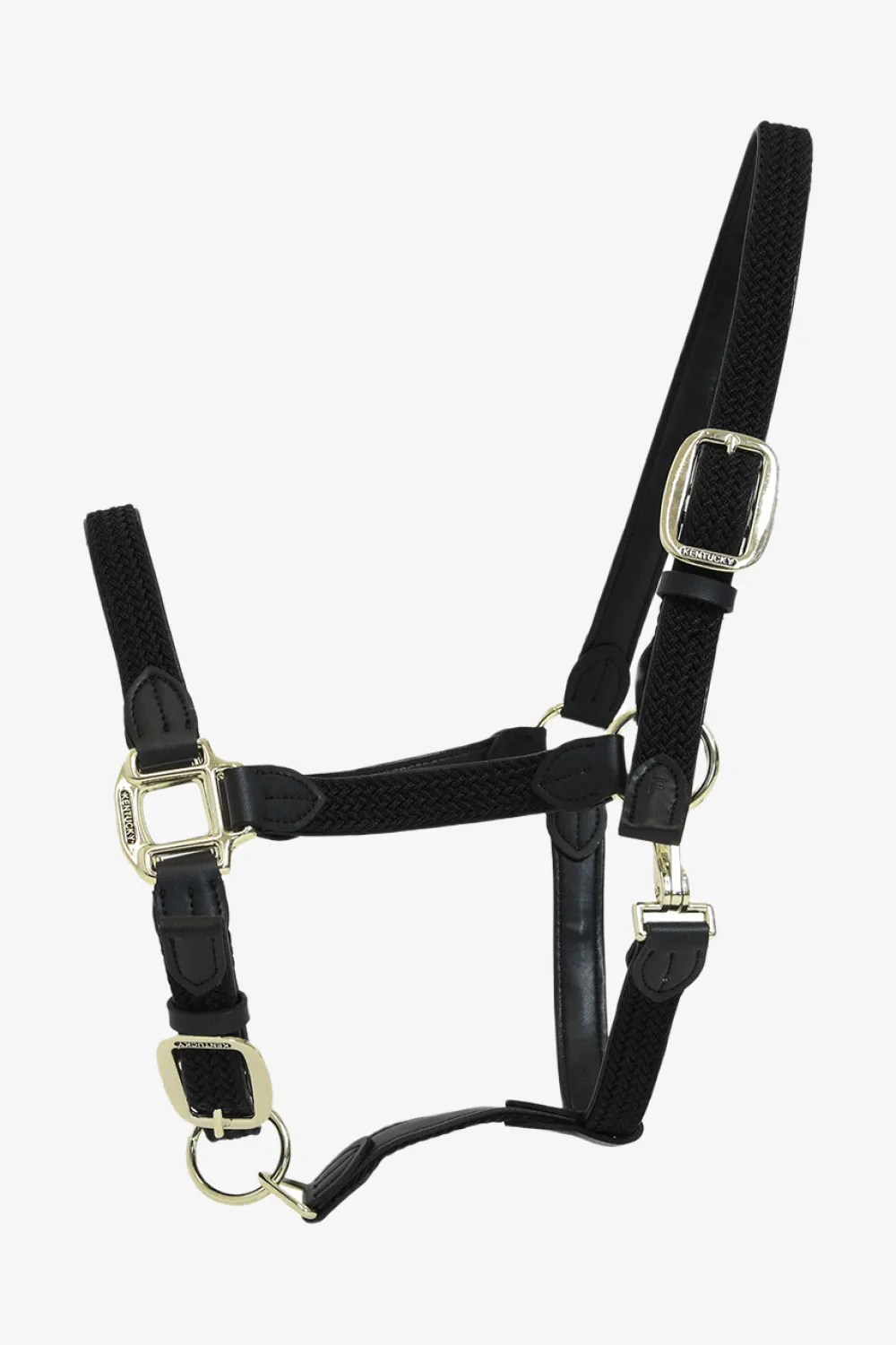 Kentucky Horsewear Kentucky Horsewear|Grimmor & Grimskaft-Flätad Nylon Lädergrimma Svart