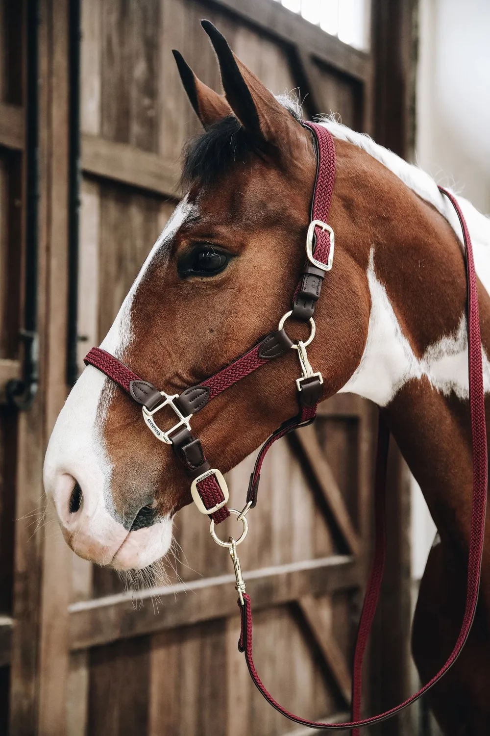 Kentucky Horsewear Grimmor & Grimskaft-Flätat Lädergrimskaft Bordeaux