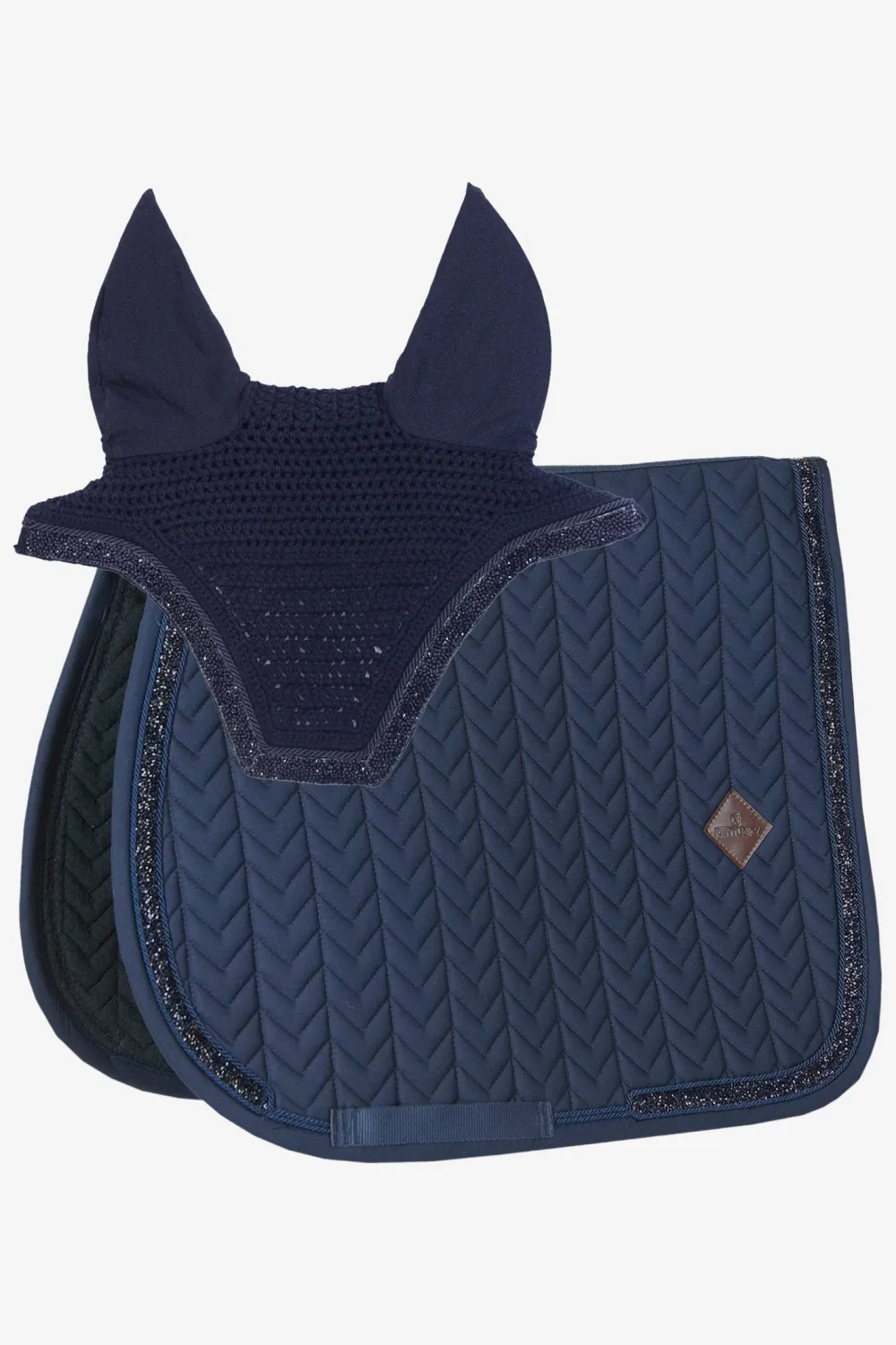 Kentucky Horsewear Kentucky Horsewear|Schabrak & Huvor-Glitter Stone Set Navy