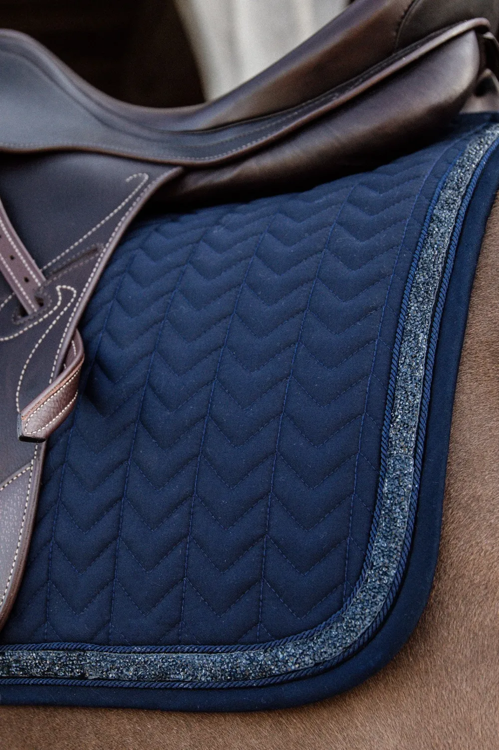 Kentucky Horsewear Kentucky Horsewear|Schabrak & Huvor-Glitter Stone Set Navy