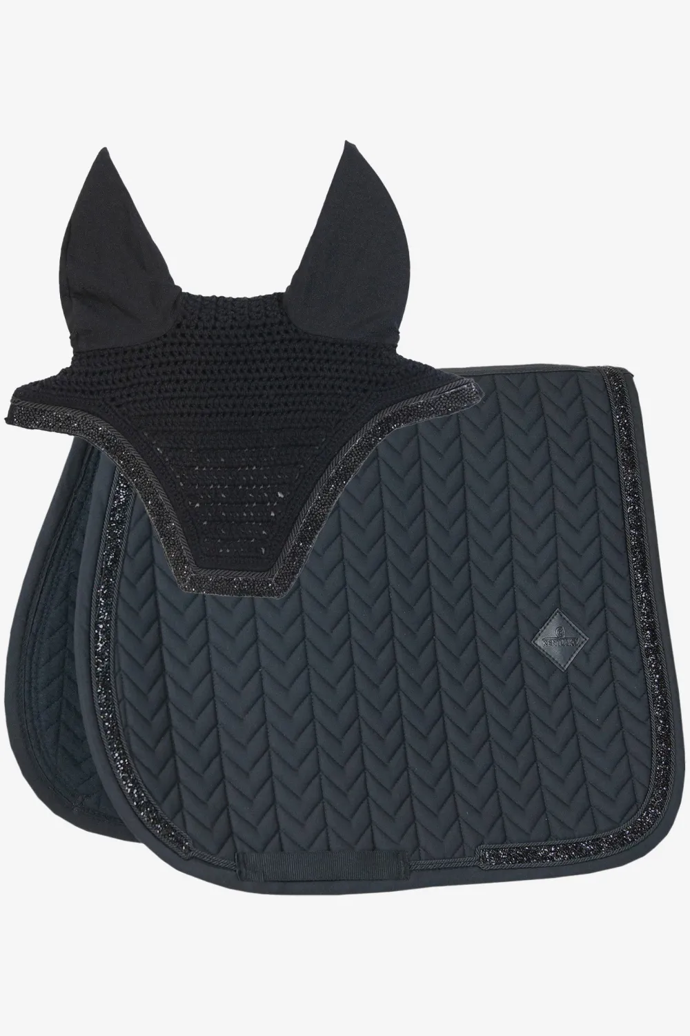 Kentucky Horsewear Kentucky Horsewear|Schabrak & Huvor-Glitter Stone Set Svart