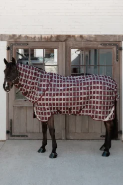 Kentucky Horsewear Hästtäcken & Flughuvor|Kentucky Horsewear-Has Cofort 100g Bordeaux/Rutig