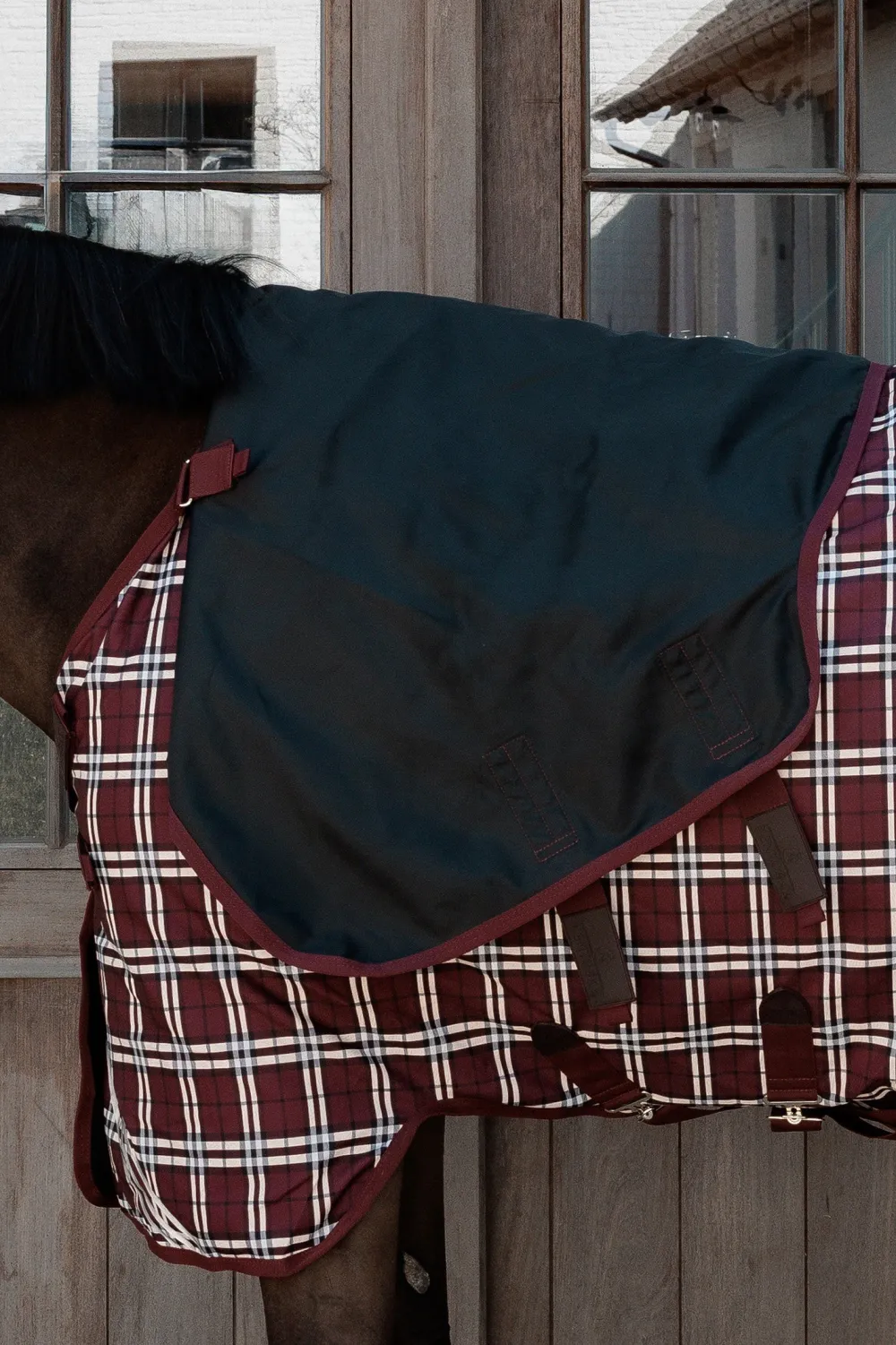 Kentucky Horsewear Hästtäcken & Flughuvor|Kentucky Horsewear-Has Cofort 100g Bordeaux/Rutig