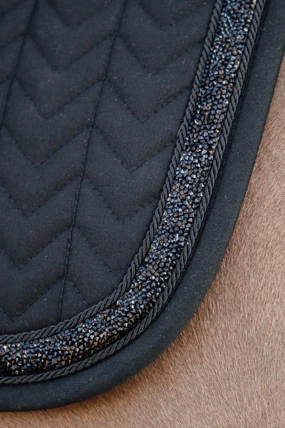 Kentucky Horsewear Kentucky Horsewear|Schabrak & Huvor-Hoppschabrak Glitter Stone Ponny Black