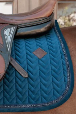 Kentucky Horsewear Kentucky Horsewear|Schabrak & Huvor-Hoppschabrak Velvet Mini Pearls Navy