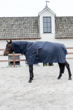 Kentucky Horsewear Hästtäcken & Flughuvor|Kentucky Horsewear-Hurricane Ridregntäcke Navy