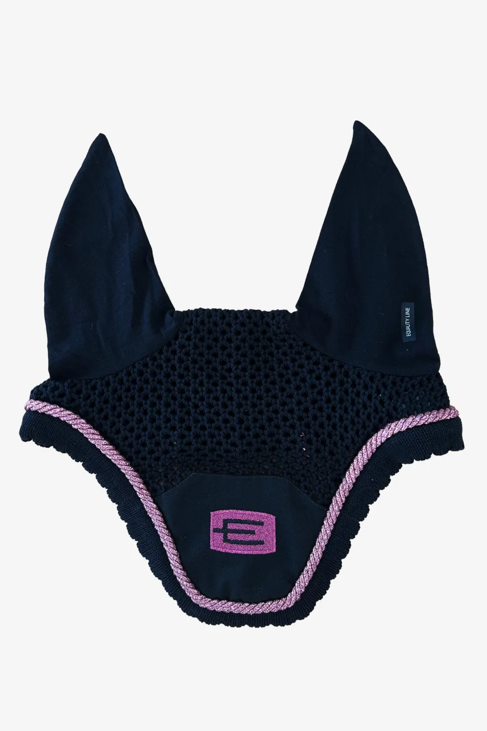 Equiline Schabrak & Huvor|Equiline-Huva Kim E-logga Svart E75 P111 Glitter Rosa/Glitter Svart