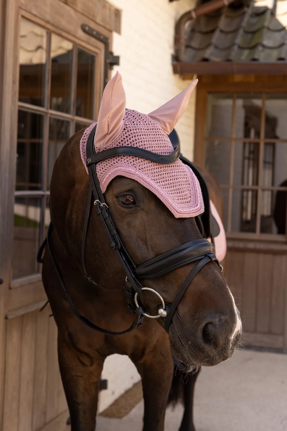 Kentucky Horsewear Kentucky Horsewear|Schabrak & Huvor-Huva Velvet Mini Pearls Old Rose