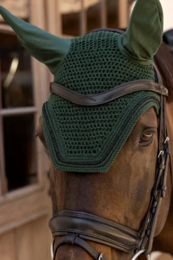 Kentucky Horsewear Kentucky Horsewear|Schabrak & Huvor-Huva Velvet Mini Pearls Pine Green
