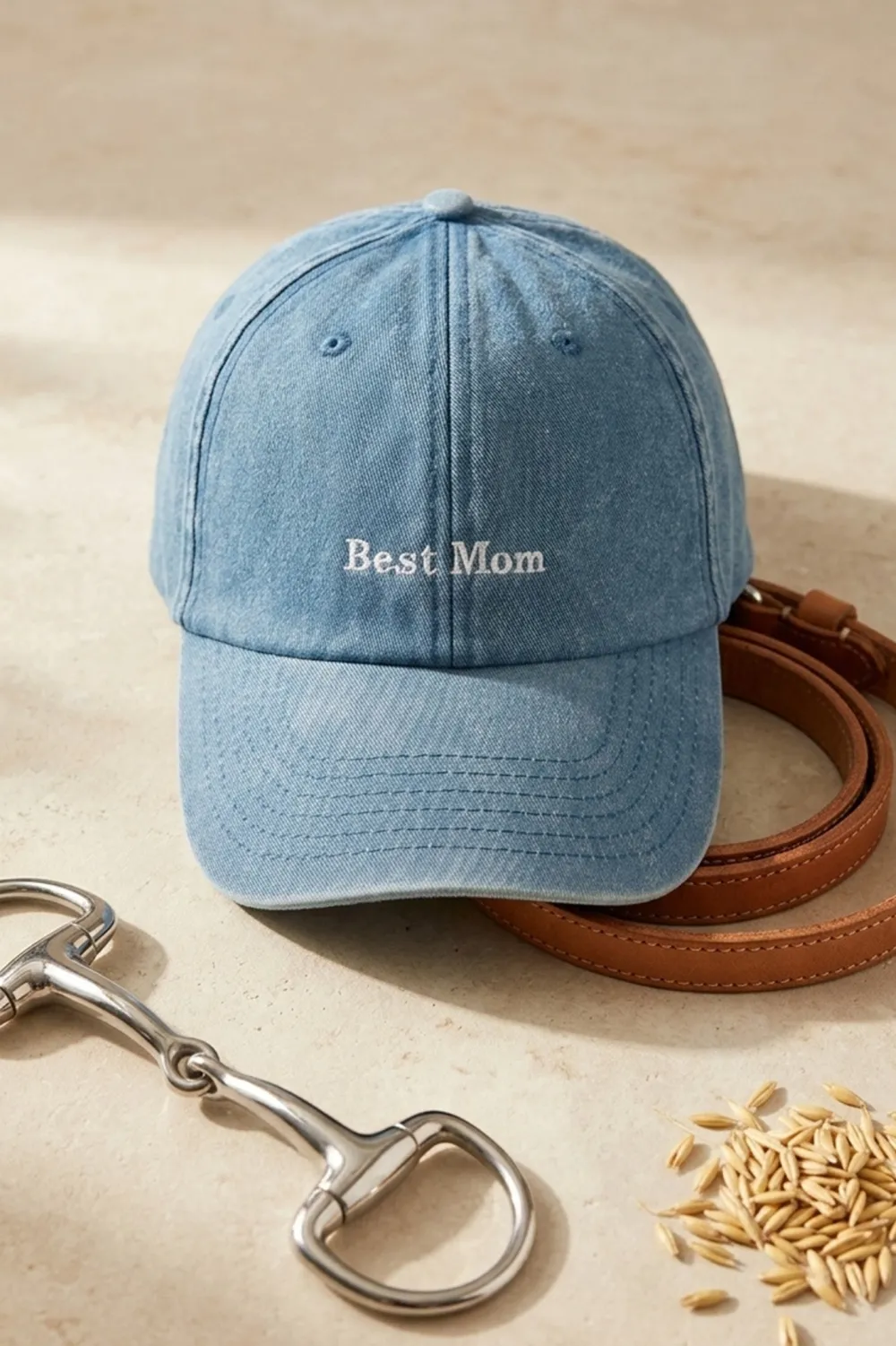 Svensk Ridsport Kepsar & Skärp-Keps Best Mom Ljusblå