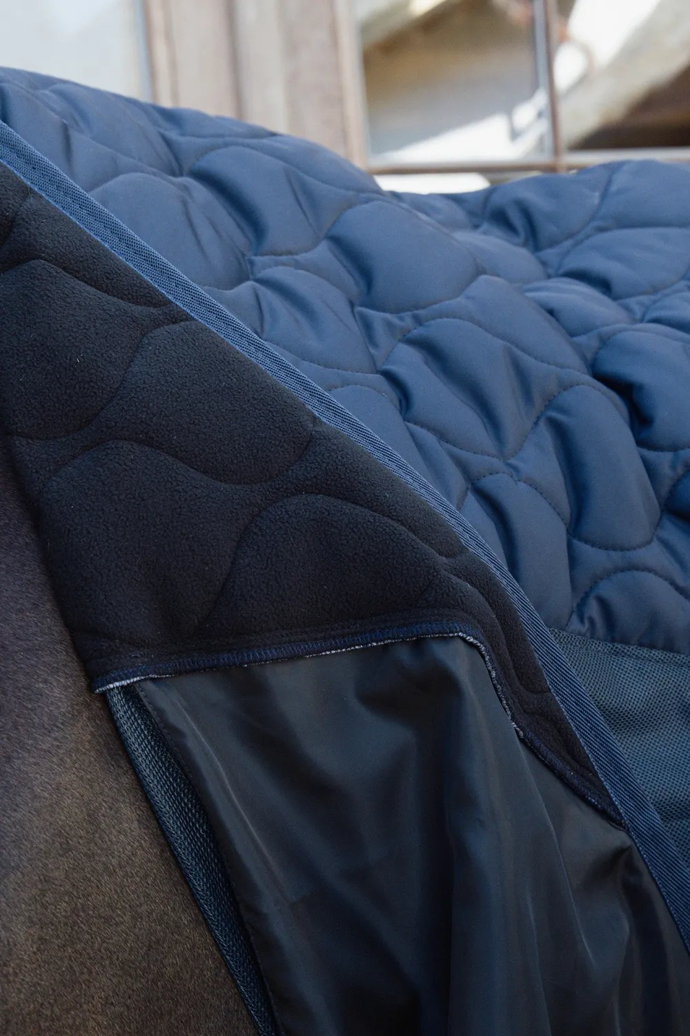 Kentucky Horsewear Hästtäcken & Flughuvor|Kentucky Horsewear-Kombo Cooler Fleecetäcke Navy