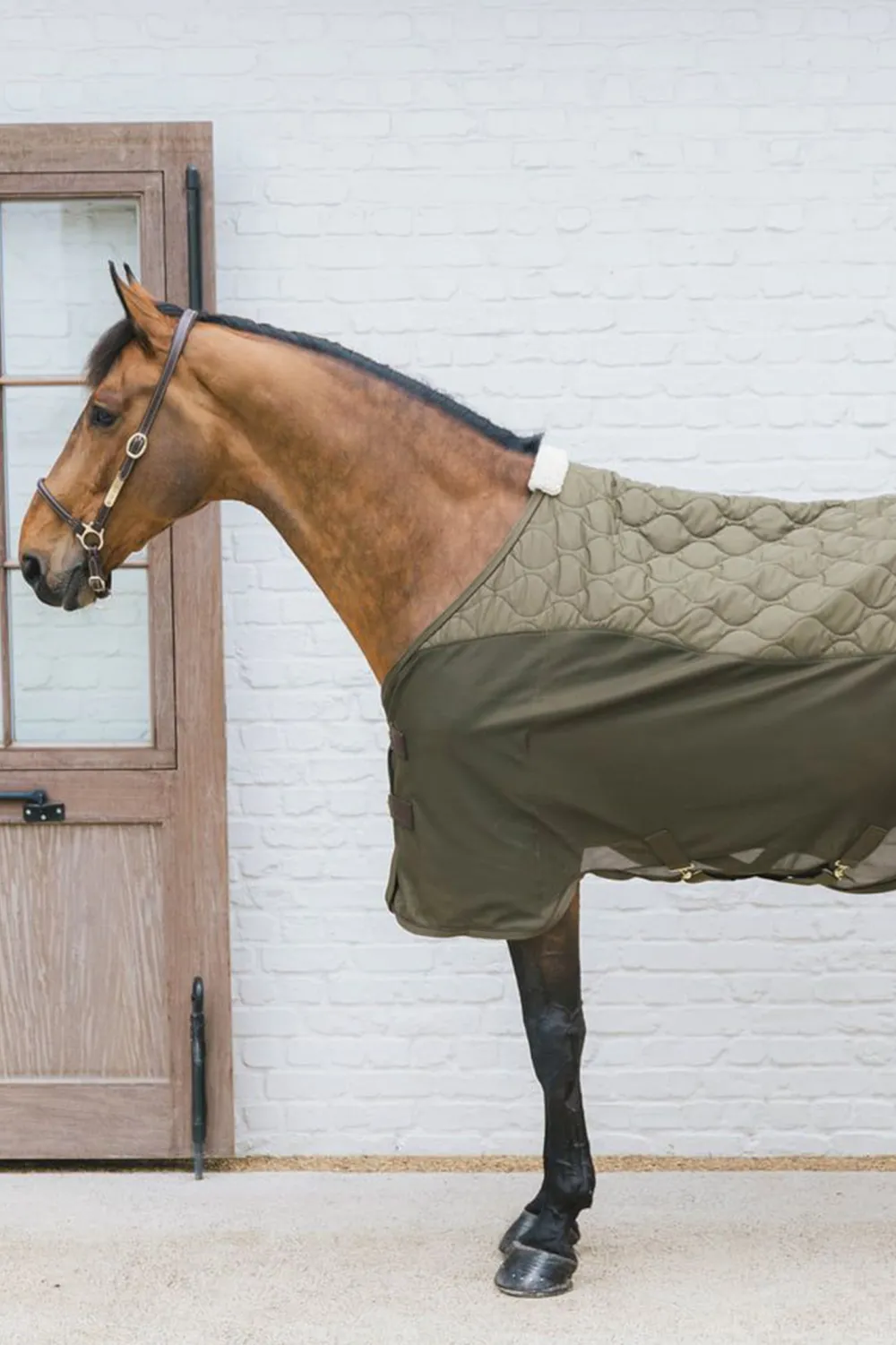 Kentucky Horsewear Hästtäcken & Flughuvor|Kentucky Horsewear-Kombo Cooler Fleecetäcke Pine Green