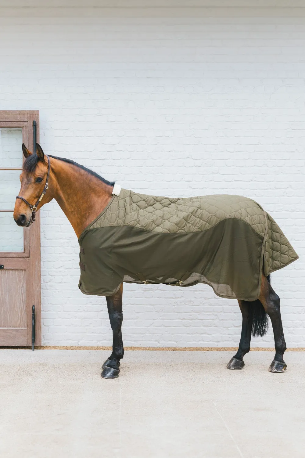 Kentucky Horsewear Hästtäcken & Flughuvor|Kentucky Horsewear-Kombo Cooler Fleecetäcke Pine Green