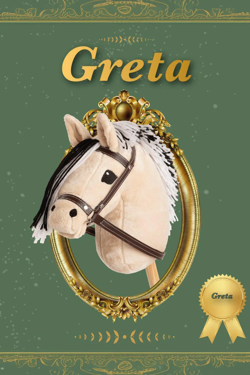 Barn Källquist Equestrian Käpphästar|Källquist Equestrian-Käpphäst Greta Beige med Svart/Vit man