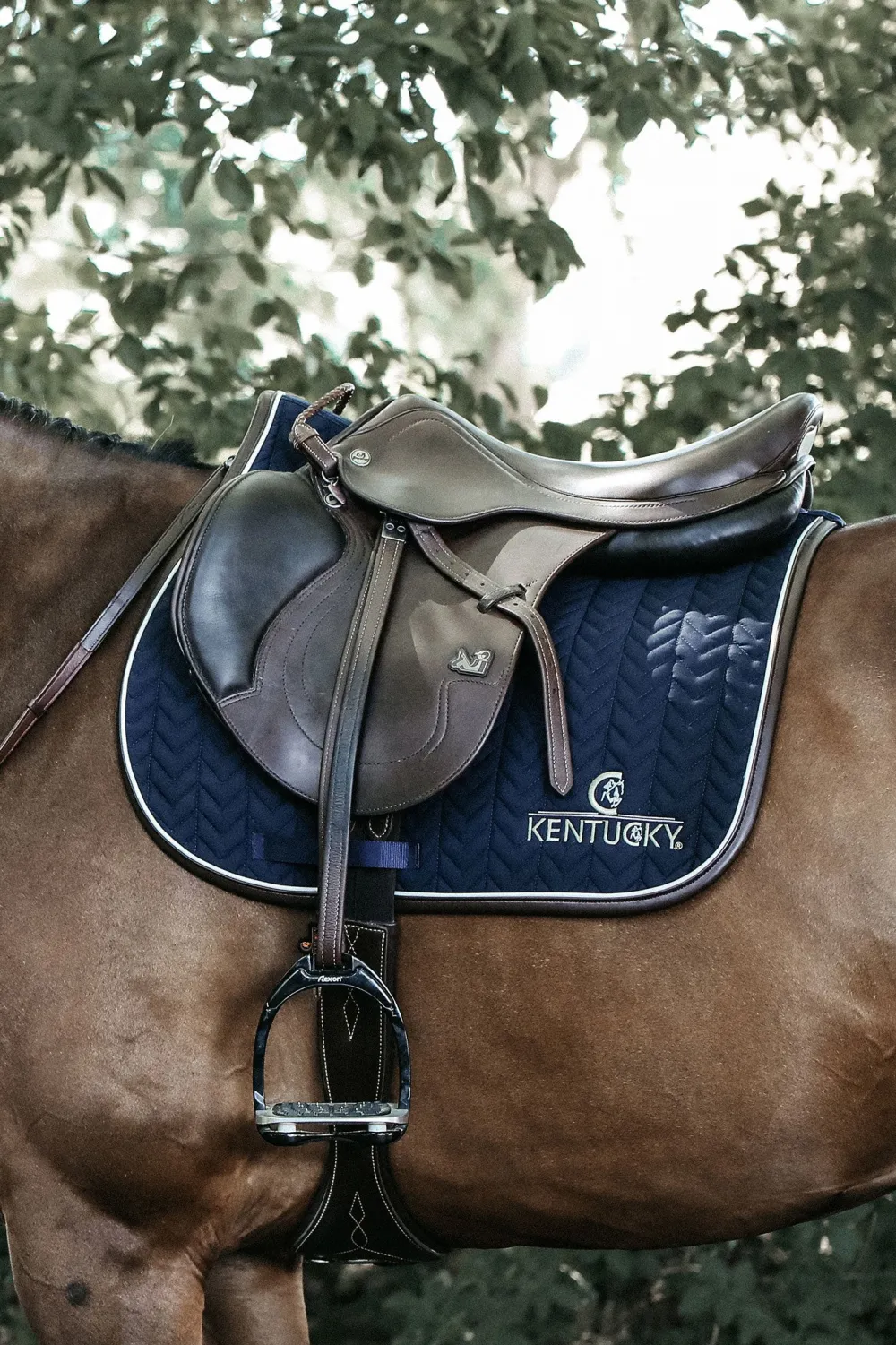 Kentucky Horsewear Schabrak & Huvor-Läder Hoppschabrak Navy