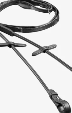 Finesse Tyglar & Hjälptyglar-Lädertygel Rundsydd med stopp Svart/Silver