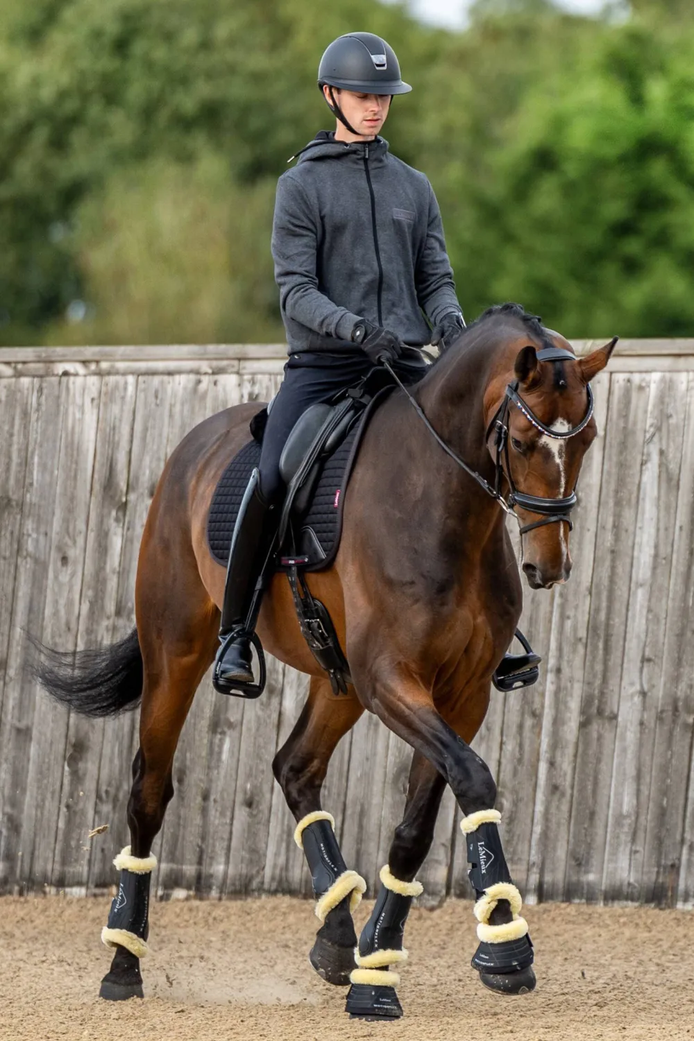 LeMieux Lemieux-Motionflex Dressyrskydd Fårskinn Svart