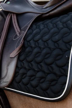 Kentucky Horsewear Schabrak & Huvor-No Logo Schabrak Svart/Vit/Brun