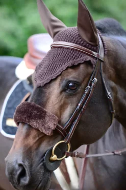 Kentucky Horsewear Träns & Pannband|Grimmor & Grimskaft-Nosskydd Fårskinn Brun