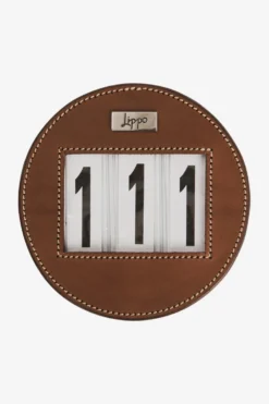 Lippo Lippo-Nummerlapp 3 Läder Rund Oak Bark/Silver