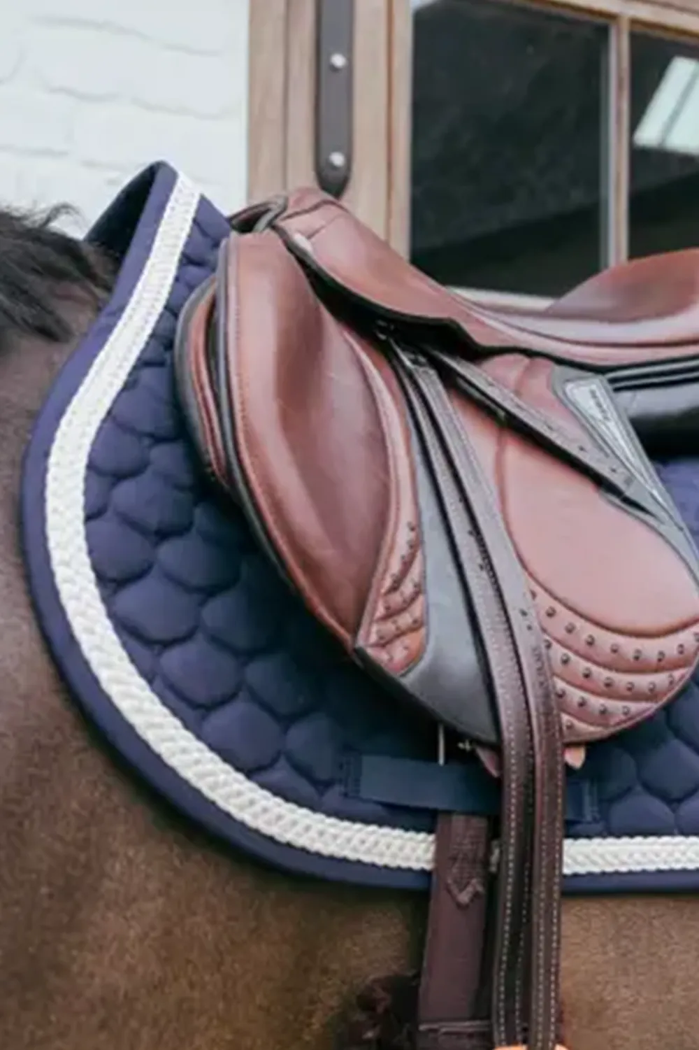 Kentucky Horsewear Kentucky Horsewear|Schabrak & Huvor-Plaited Cord Hoppschabrak Navy