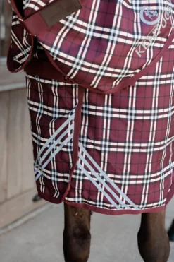 Kentucky Horsewear Hästtäcken & Flughuvor|Kentucky Horsewear-Regntäcke Comfort 0g Bordeaux/Rutig