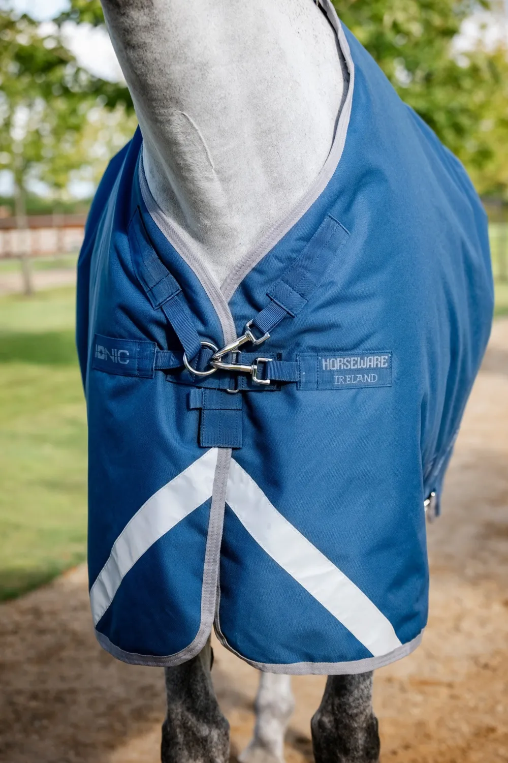 Horseware Hästtäcken & Flughuvor|Horseware-Regntäcke Ionic 100g Imperial Blue/silver