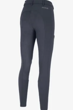 Pikeur Pikeur|Ridbyxor & Tights-Ridbyxor Lugana Full Grip Flex Faux Leather Dark Shadow