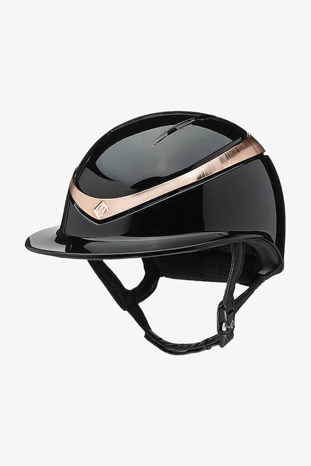 Charles Owen Charles Owen-Ridhjälm Halo Lux Glossy Svart/Rosé