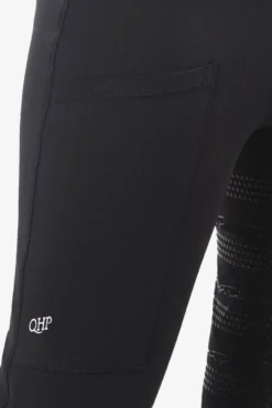 Barn QHP Qhp|Ridbyxor & Tights-Ridtights Eden Junior Full Grip Svart