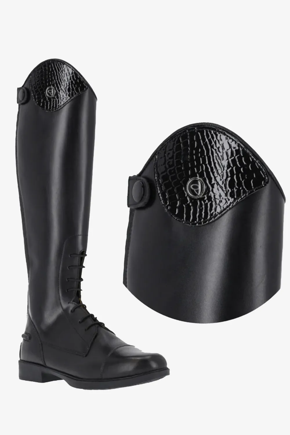 Barn QHP Qhp|Ridstövlar Barn-Romy Top Croco Svart