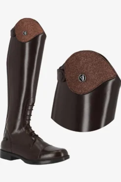 Barn QHP Qhp|Ridstövlar Barn-Romy Top Glitter Brun