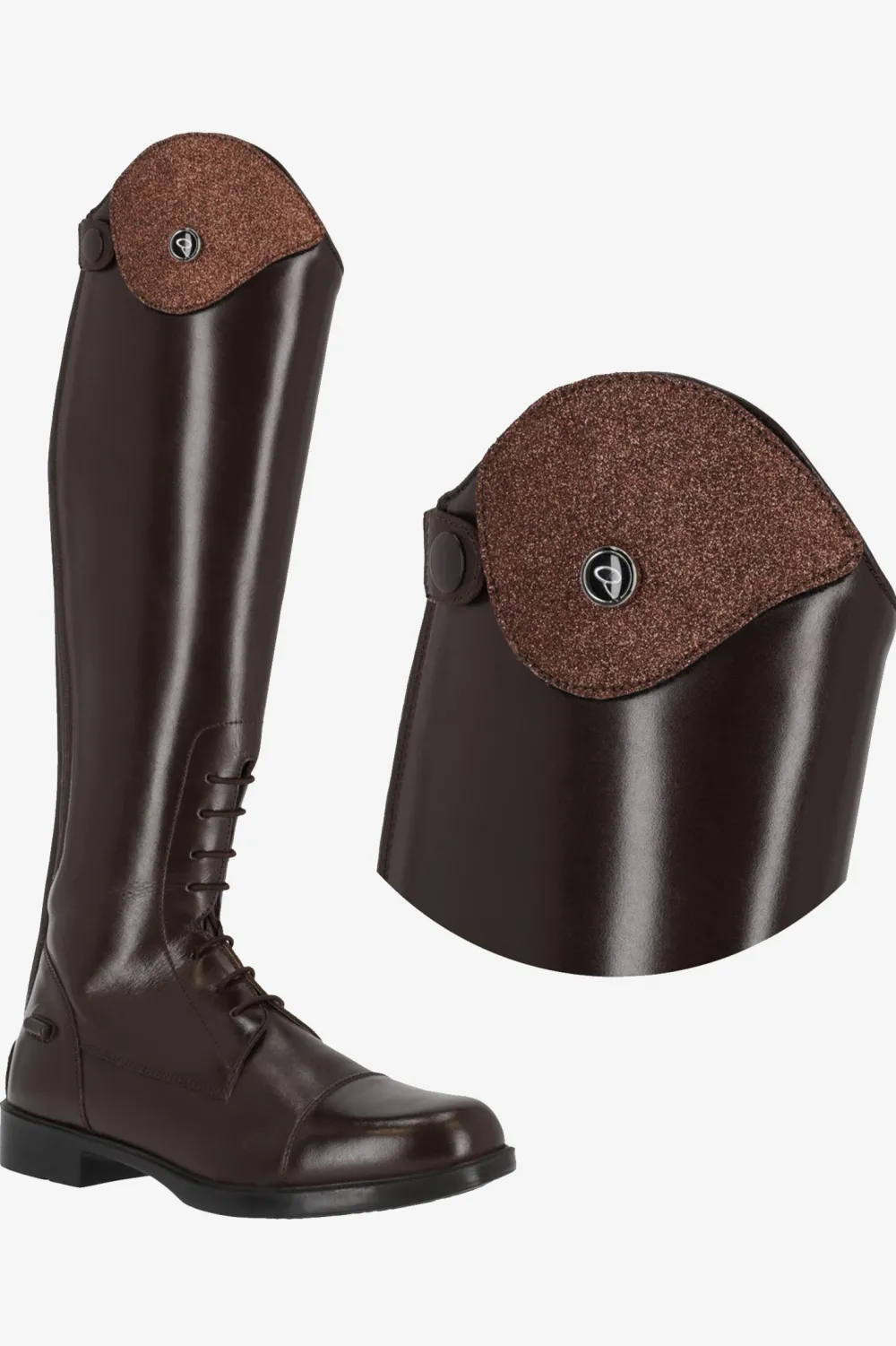 Barn QHP Qhp|Ridstövlar Barn-Romy Top Glitter Brun
