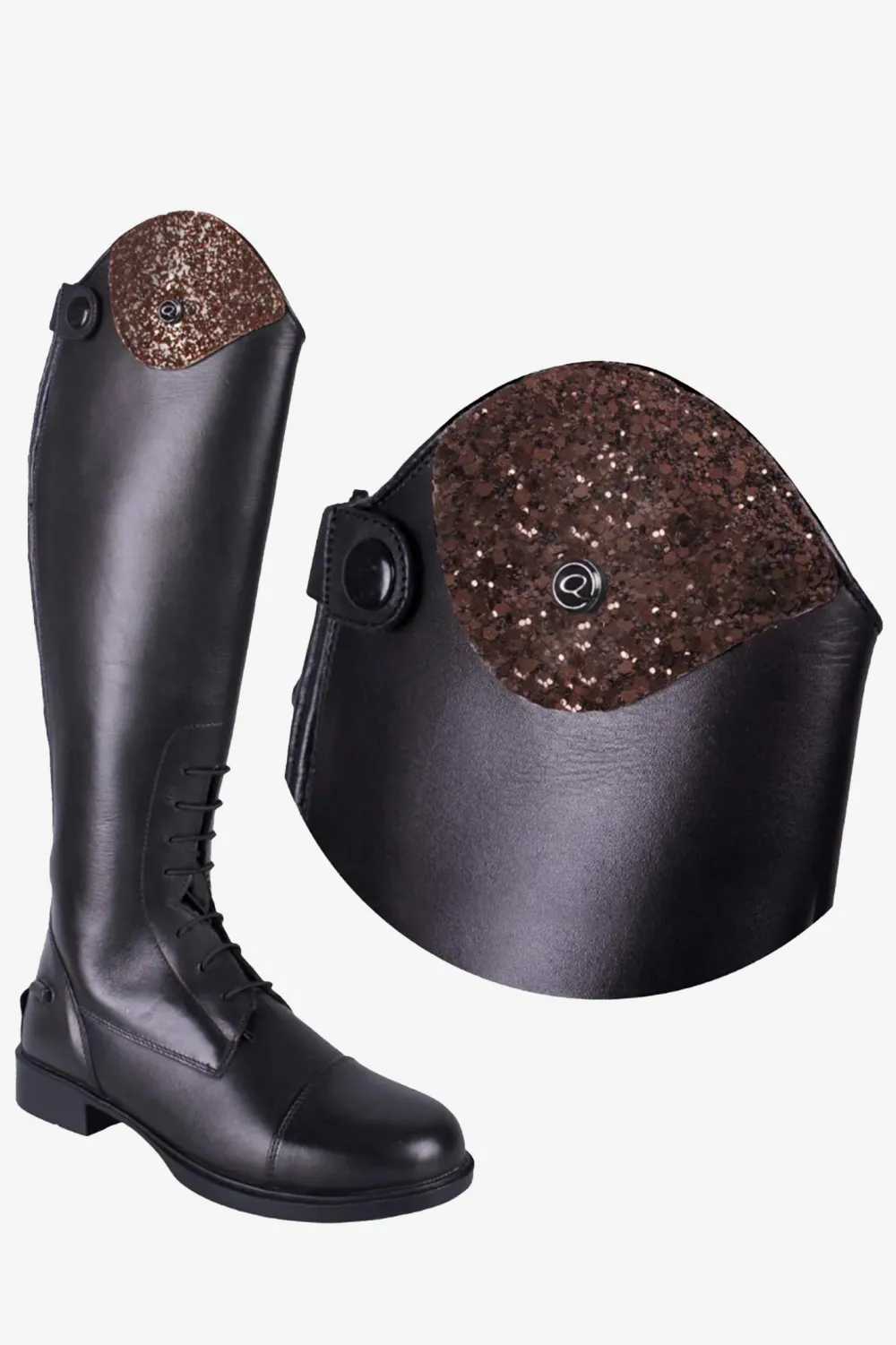 Barn QHP Qhp|Ridstövlar Barn-Romy Top Sparkle Brunglitter