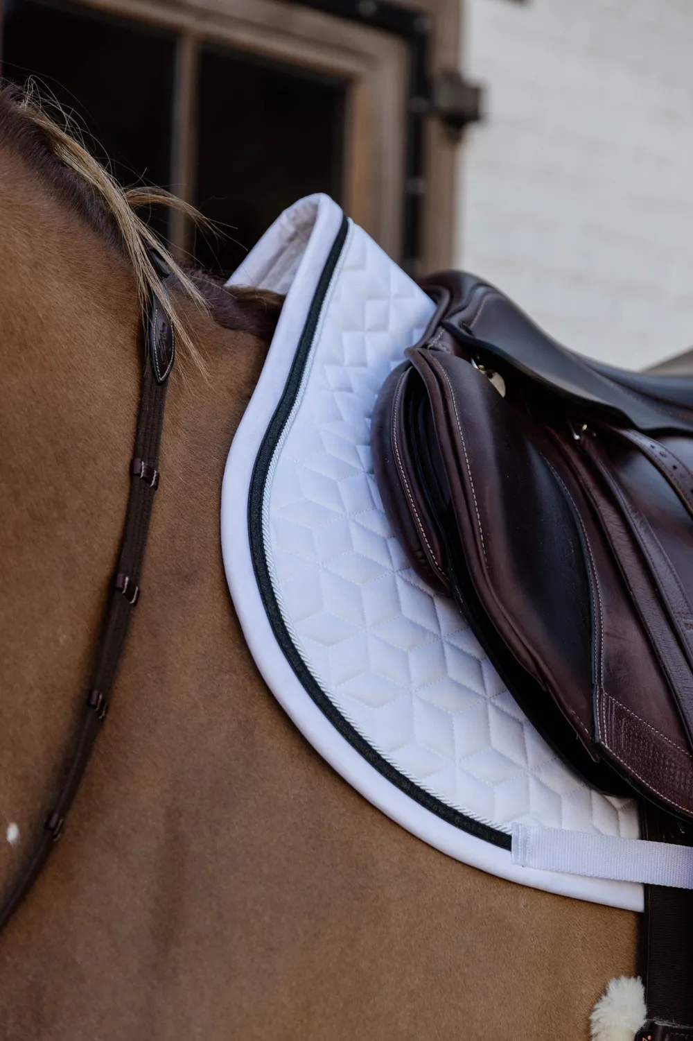 Kentucky Horsewear Kentucky Horsewear|Schabrak & Huvor-Schabrak Glitter Rope Vit/Svart