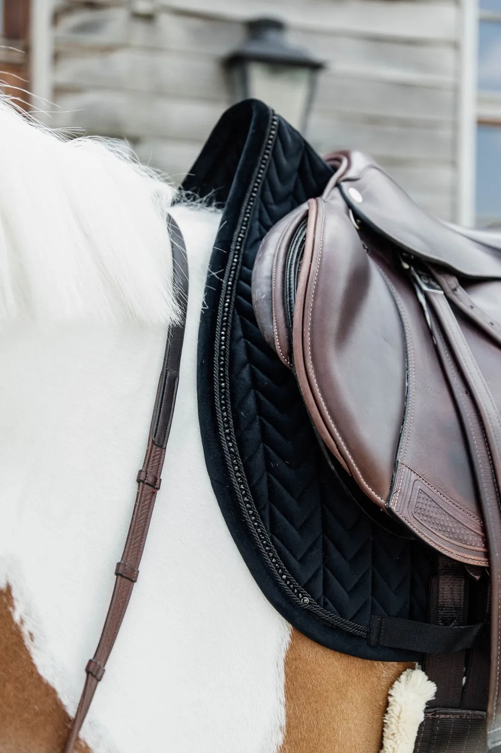 Kentucky Horsewear Kentucky Horsewear|Schabrak & Huvor-Schabrak Velvet Pearls Svart