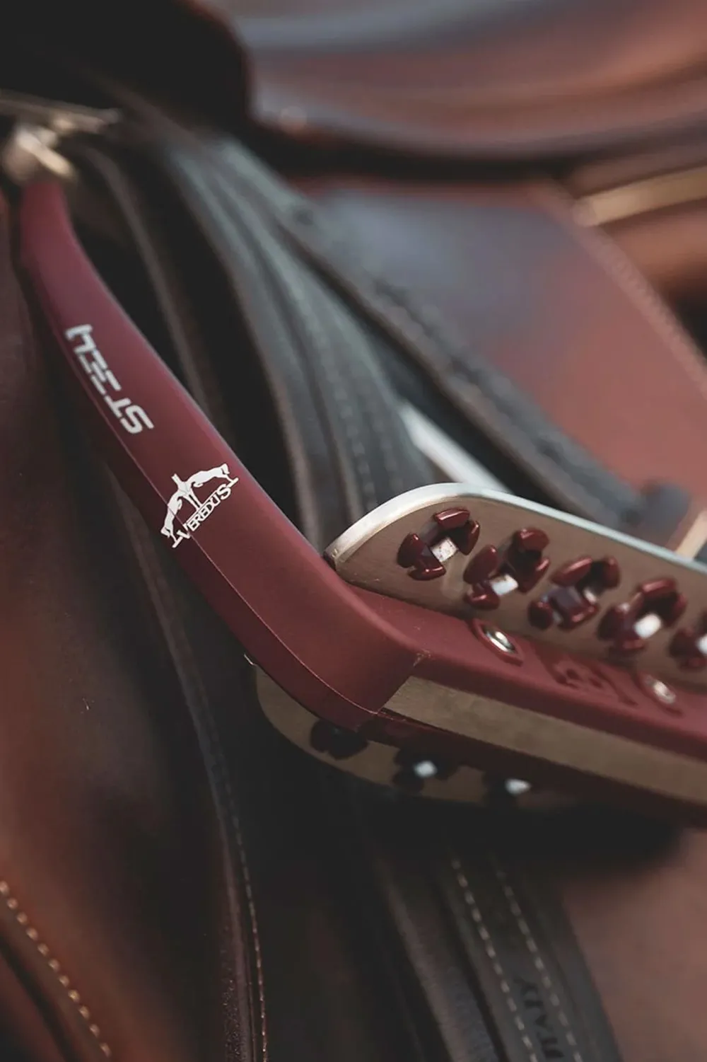 Veredus Veredus|Stigbyglar & Stigläder-Säkerhetsstigbygel Steel1 Vita Bordeaux/Silver