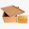 Grooming Deluxe Grooming Deluxe|Utfodring & Hinkar-Stallpaket Foderlådor M Lock 3-pack Beige 3,5L